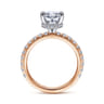 Alina - 14K White-Rose Gold Oval Diamond Engagement Ring - 0.7 ct