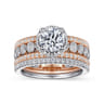 Ethel - 14K White-Rose Gold Round Diamond Engagement Ring - 0.73 ct