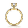 Alina - 14K Yellow Gold Cushion Hidden Halo Diamond Engagement Ring - 0.5 ct