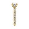 Alina - 14K Yellow Gold Cushion Hidden Halo Diamond Engagement Ring - 0.5 ct