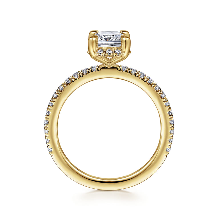 Hart - 14K Yellow Gold Cushion Hidden Halo Diamond Engagement Ring - 0.25 ct - Shot 2