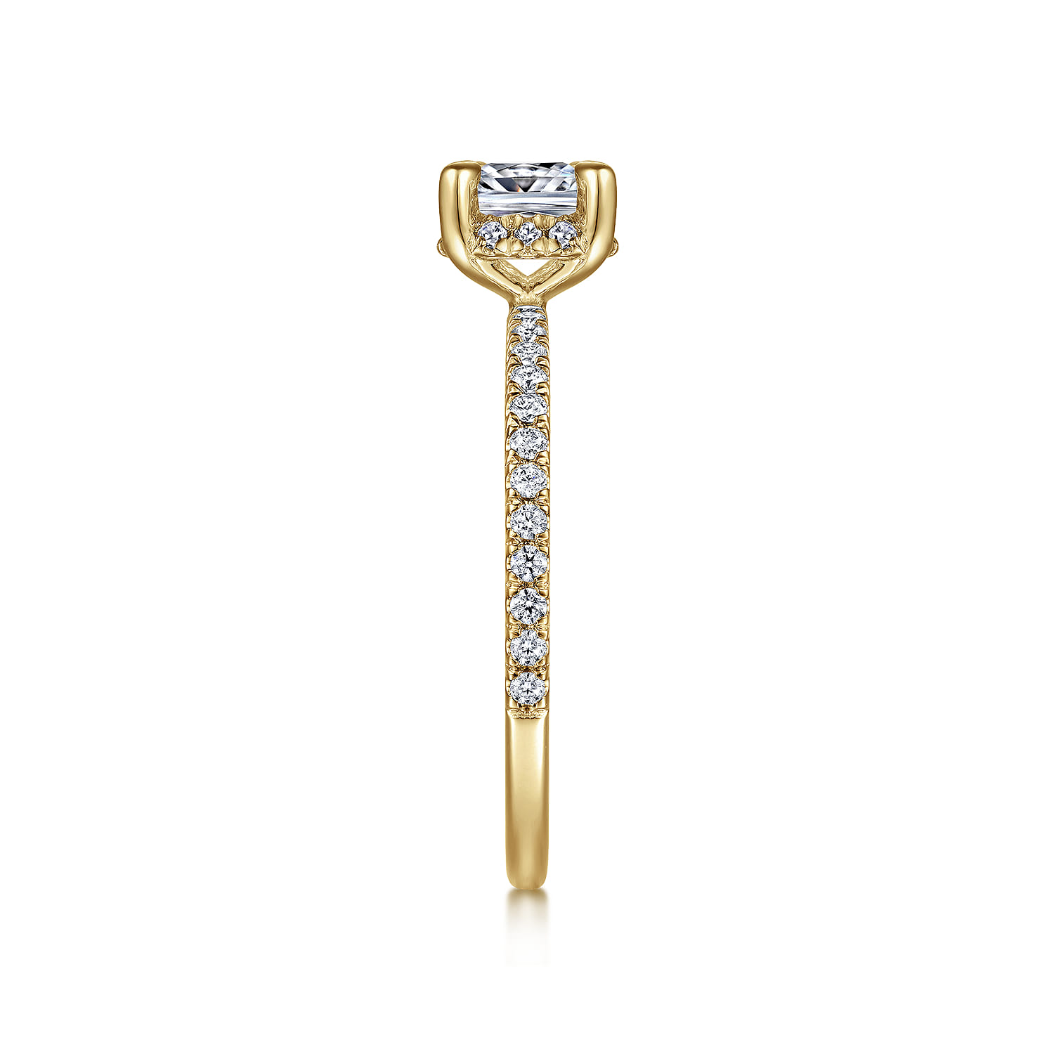 Hart - 14K Yellow Gold Cushion Hidden Halo Diamond Engagement Ring - 0.25 ct - Shot 5