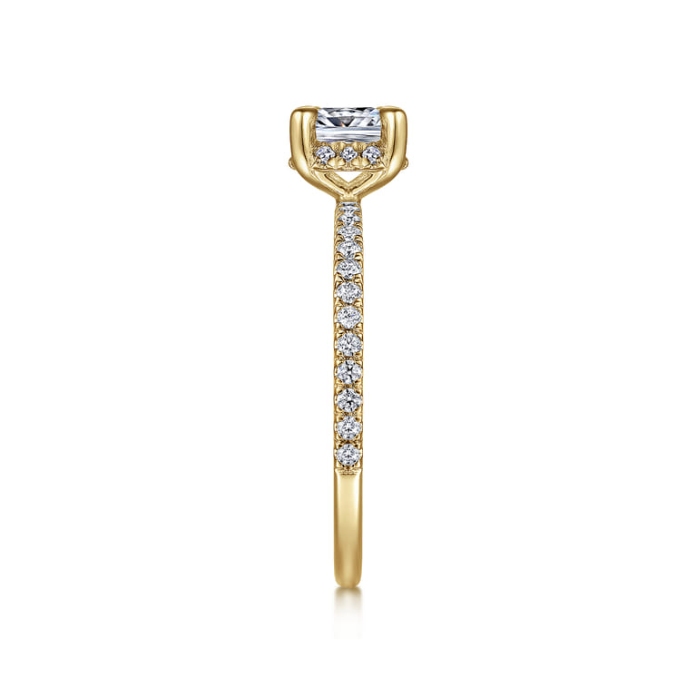 Hart - 14K Yellow Gold Cushion Hidden Halo Diamond Engagement Ring - 0.25 ct - Shot 5
