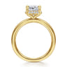 Bonnie - 14K Yellow Gold Cushion Hidden Halo Diamond Engagement Ring - 0.08 ct
