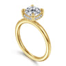 Bonnie - 14K Yellow Gold Cushion Hidden Halo Diamond Engagement Ring - 0.08 ct