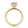 Allison - 14K Yellow Gold Elongated Cushion Hidden Halo Diamond and Engagement Ring - 0.3 ct