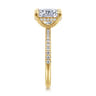 Allison - 14K Yellow Gold Elongated Cushion Hidden Halo Diamond and Engagement Ring - 0.3 ct