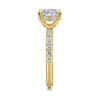 Adela - 14K Yellow Gold Elongated Cushion Hidden Halo Diamond Engagement Ring - 0.4 ct