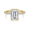 Hart - 14K Yellow Gold Hidden Halo Emerald Cut Diamond Engagement Ring - 0.35 ct