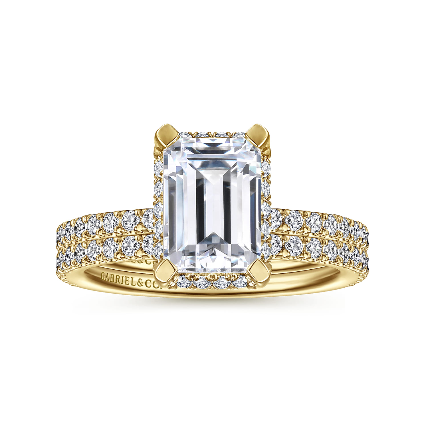 Hart - 14K Yellow Gold Hidden Halo Emerald Cut Diamond Engagement Ring - 0.35 ct - Shot 4