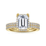 Hart - 14K Yellow Gold Hidden Halo Emerald Cut Diamond Engagement Ring - 0.35 ct
