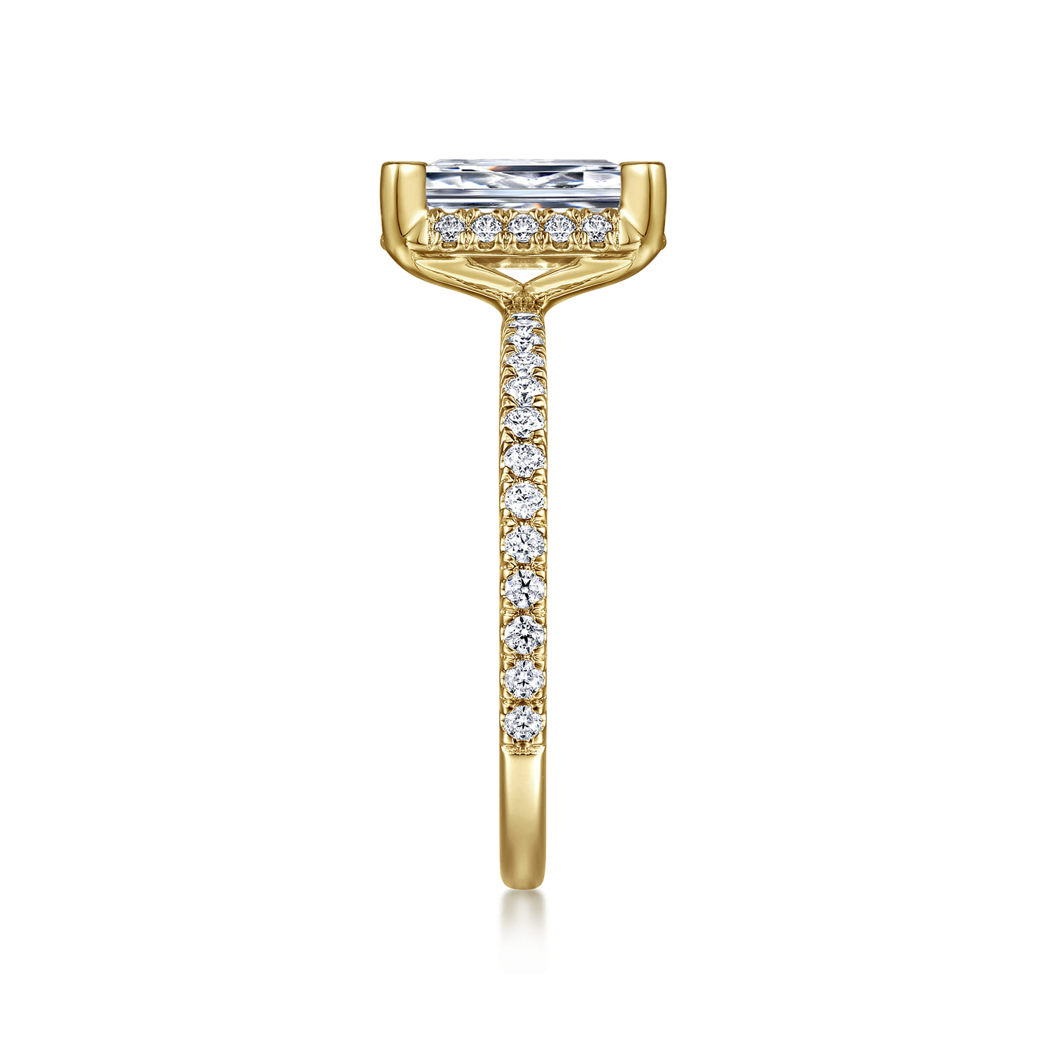 Hart - 14K Yellow Gold Hidden Halo Emerald Cut Diamond Engagement Ring - 0.35 ct - Shot 5