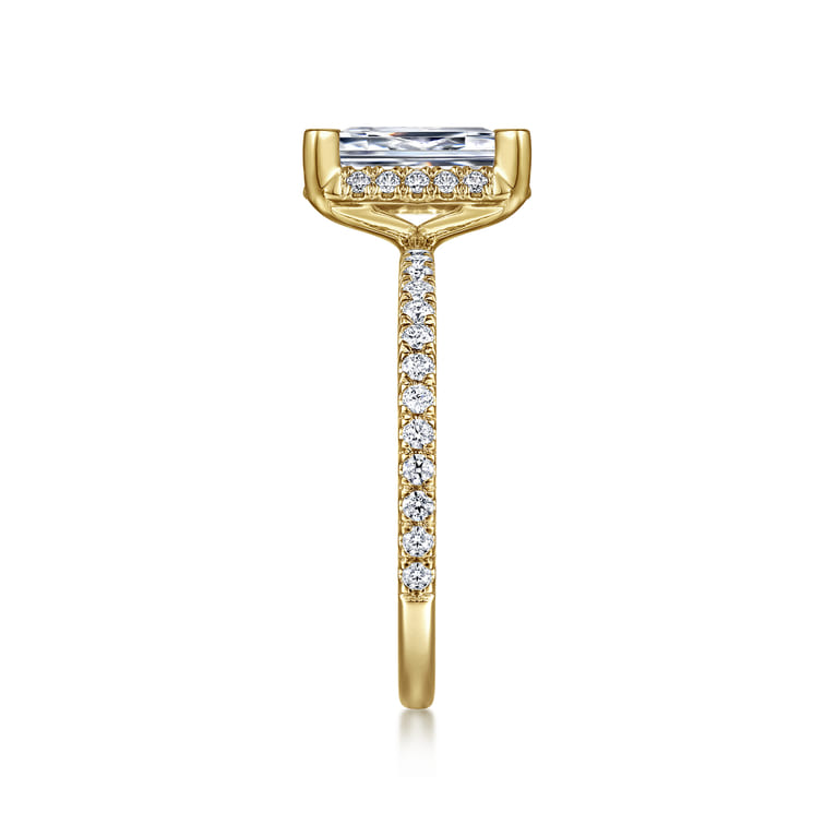 Hart - 14K Yellow Gold Hidden Halo Emerald Cut Diamond Engagement Ring - 0.35 ct - Shot 5