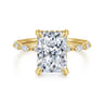 Adeena - 14K Yellow Gold Radiant Cut Hidden Halo Diamond Engagement Ring - 0.35 ct