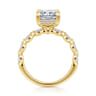Adeena - 14K Yellow Gold Radiant Cut Hidden Halo Diamond Engagement Ring - 0.35 ct