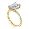 Adeena - 14K Yellow Gold Radiant Cut Hidden Halo Diamond Engagement Ring - 0.35 ct