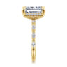 Adeena - 14K Yellow Gold Radiant Cut Hidden Halo Diamond Engagement Ring - 0.35 ct