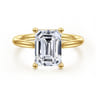 Azucena - 14K Yellow Gold Emerald Cut Solitaire Diamond Engagement Ring - 0.09 ct
