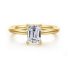 Azucena - 14K Yellow Gold Emerald Cut Solitaire Diamond Engagement Ring - 0.05 ct
