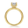 Bonnie - 14K Yellow Gold Emerald Cut Hidden Halo Diamond Engagement Ring - 0.08 ct