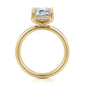 Seattle - 14K Yellow Gold Emerald Cut Hidden Halo Diamond Engagement Ring - 0.12 ct