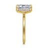 Seattle - 14K Yellow Gold Emerald Cut Hidden Halo Diamond Engagement Ring - 0.12 ct