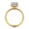 Suede - 14K Yellow Gold Emerald Cut Hidden Halo Diamond Engagement Ring - 0.3 ct