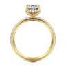Suede - 14K Yellow Gold Emerald Cut Hidden Halo Diamond Engagement Ring - 0.25 ct