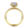 Suede - 14K Yellow Gold Emerald Cut Hidden Halo Diamond Engagement Ring - 0.3 ct