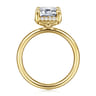 Symphony - 14K Yellow Gold Emerald Cut Hidden Halo Diamond Engagement Ring - 0.12 ct