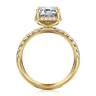 Talisa - 14K Yellow Gold Emerald Cut Hidden Halo Diamond Engagement Ring - 0.45 ct