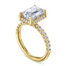 Talisa - 14K Yellow Gold Emerald Cut Hidden Halo Diamond Engagement Ring - 0.45 ct