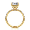 Adela - 14K Yellow Gold Emerald Cut Hidden Halo Diamond Engagement Ring - 0.42 ct