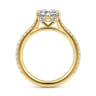 Seine - 14K Yellow Gold Compass Prong Emerald Cut Diamond Engagement Ring - 0.35 ct