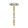 Seine - 14K Yellow Gold Compass Prong Emerald Cut Diamond Engagement Ring - 0.35 ct