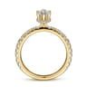 Alina - 14K Yellow Gold Hidden Halo Marquise Shape Diamond Engagement Ring - 0.51 ct