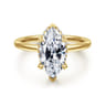 Rainah - 14K Yellow Gold Hidden Halo Marquise Shape Diamond Engagement Ring - 0.14 ct