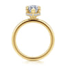 Rainah - 14K Yellow Gold Hidden Halo Marquise Shape Diamond Engagement Ring - 0.14 ct