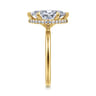Rainah - 14K Yellow Gold Hidden Halo Marquise Shape Diamond Engagement Ring - 0.14 ct