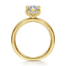 Bonnie - 14K Yellow Gold Marquise Shape Hidden Halo Diamond Engagement Ring - 0.11 ct
