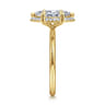 Bonnie - 14K Yellow Gold Marquise Shape Hidden Halo Diamond Engagement Ring - 0.11 ct