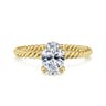 Bobbi - 14K Yellow Gold Oval Diamond Engagement Ring - 0.07 ct