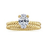 Bobbi - 14K Yellow Gold Oval Diamond Engagement Ring - 0.07 ct