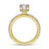 Alina - 14K Yellow Gold Hidden Halo Oval Diamond Engagement Ring - 0.51 ct