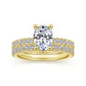 Alina - 14K Yellow Gold Hidden Halo Oval Diamond Engagement Ring - 0.51 ct