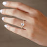 Alina - 14K Yellow Gold Hidden Halo Oval Diamond Engagement Ring - 0.51 ct