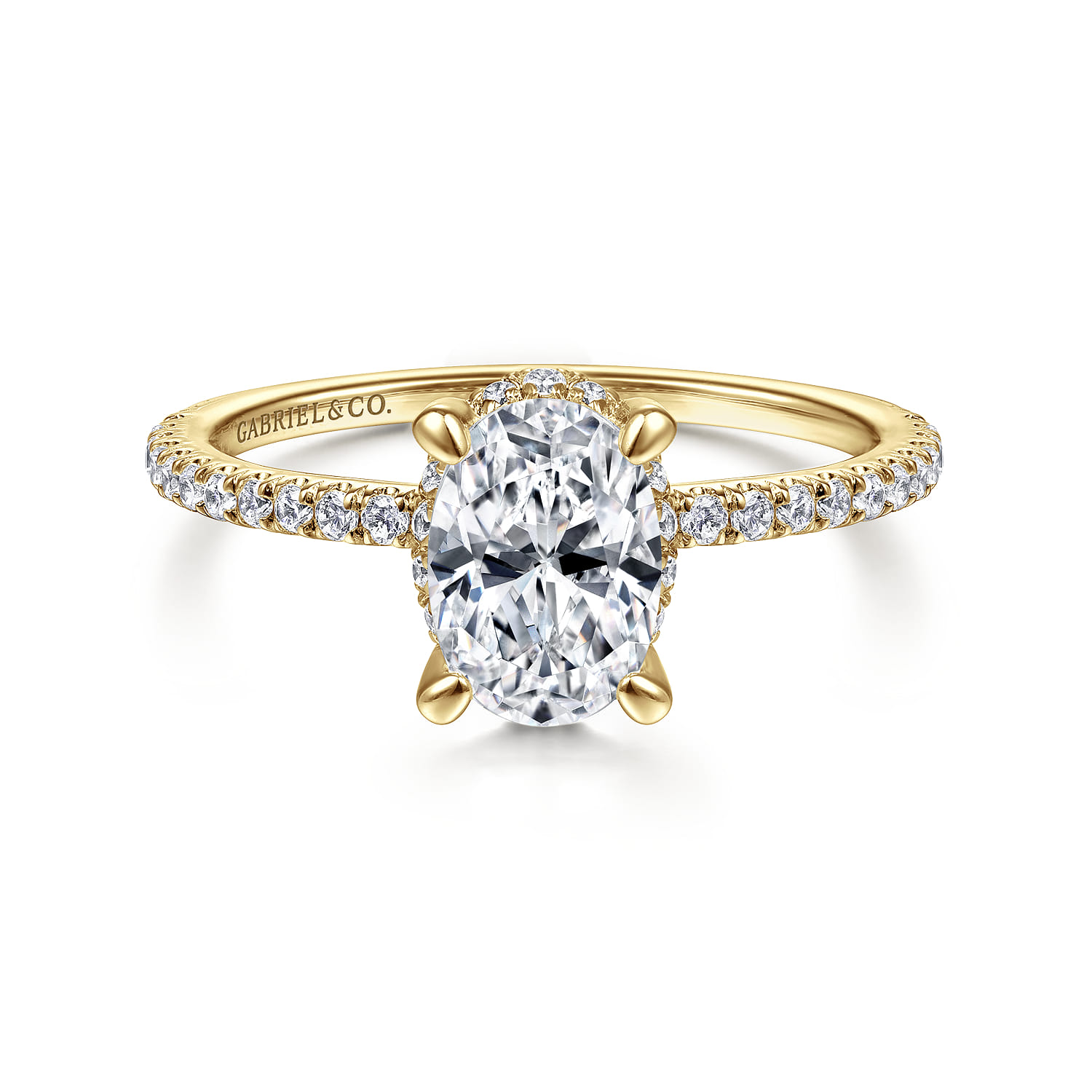 Hart - 14K Yellow Gold Hidden Halo Oval Diamond Engagement Ring - 0.26 ct - Shot 1