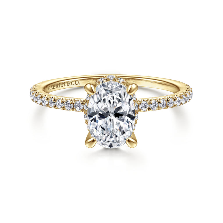 Hart - 14K Yellow Gold Hidden Halo Oval Diamond Engagement Ring - 0.26 ct - Shot 1