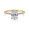 Hart - 14K Yellow Gold Hidden Halo Oval Diamond Engagement Ring - 0.26 ct