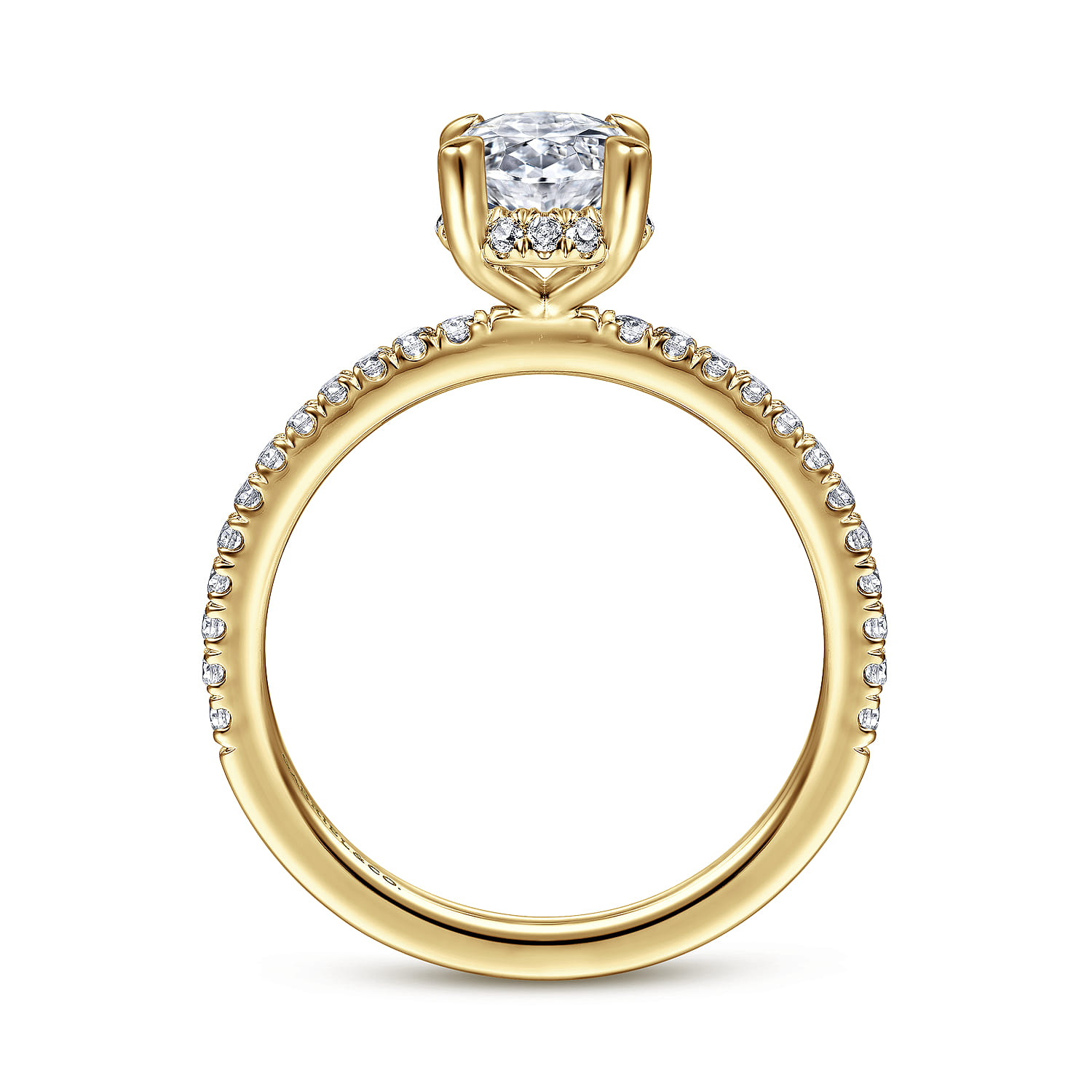 Hart - 14K Yellow Gold Hidden Halo Oval Diamond Engagement Ring - 0.26 ct - Shot 2